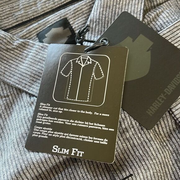 New Harley Davidson Striped Mechanic’s Shirt L - Picture 7 of 9